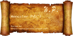 Wenczler Pál névjegykártya